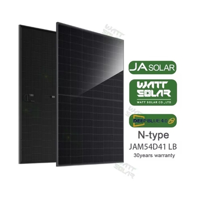 JA 태양광 430W-455W 전체 검은색 N형 양면성 쌍 유리 모노 모듈 JAM54D41LB